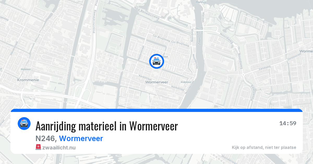 Aanrijding materieel in Wormerveer — 1 jun 2026