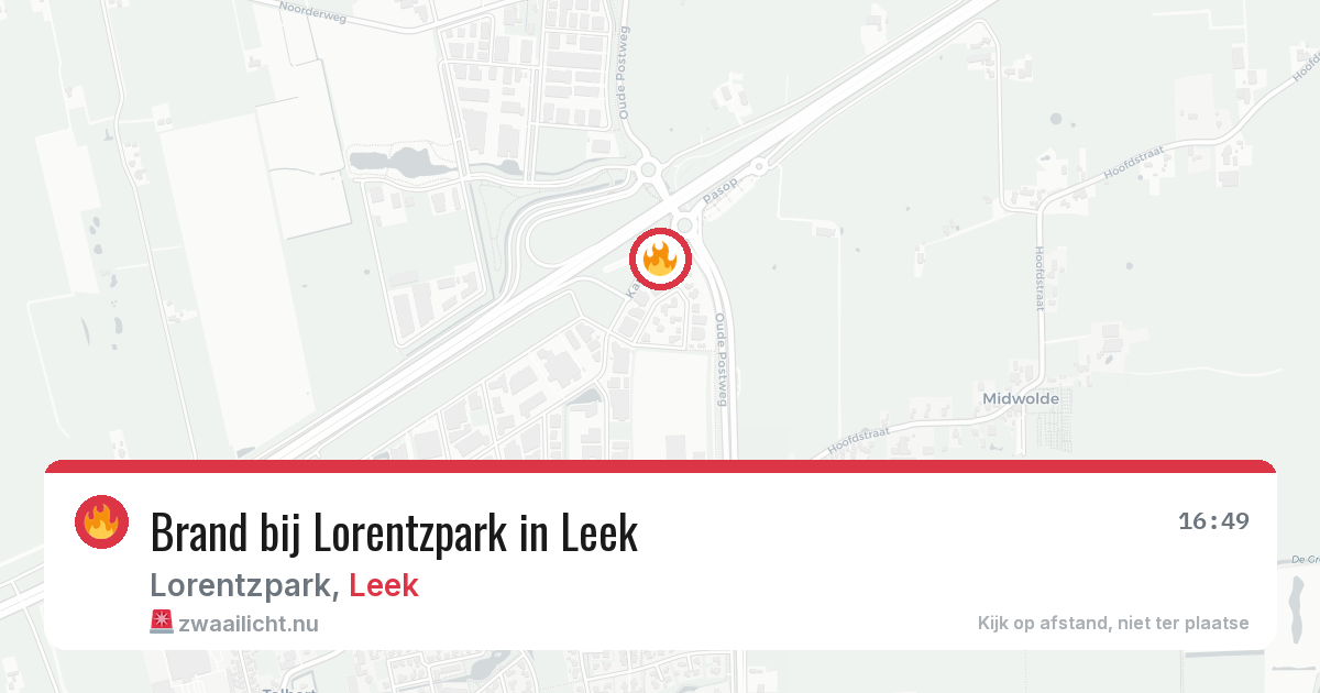 Brand bij Lorentzpark in Leek — 18 mrt 2026