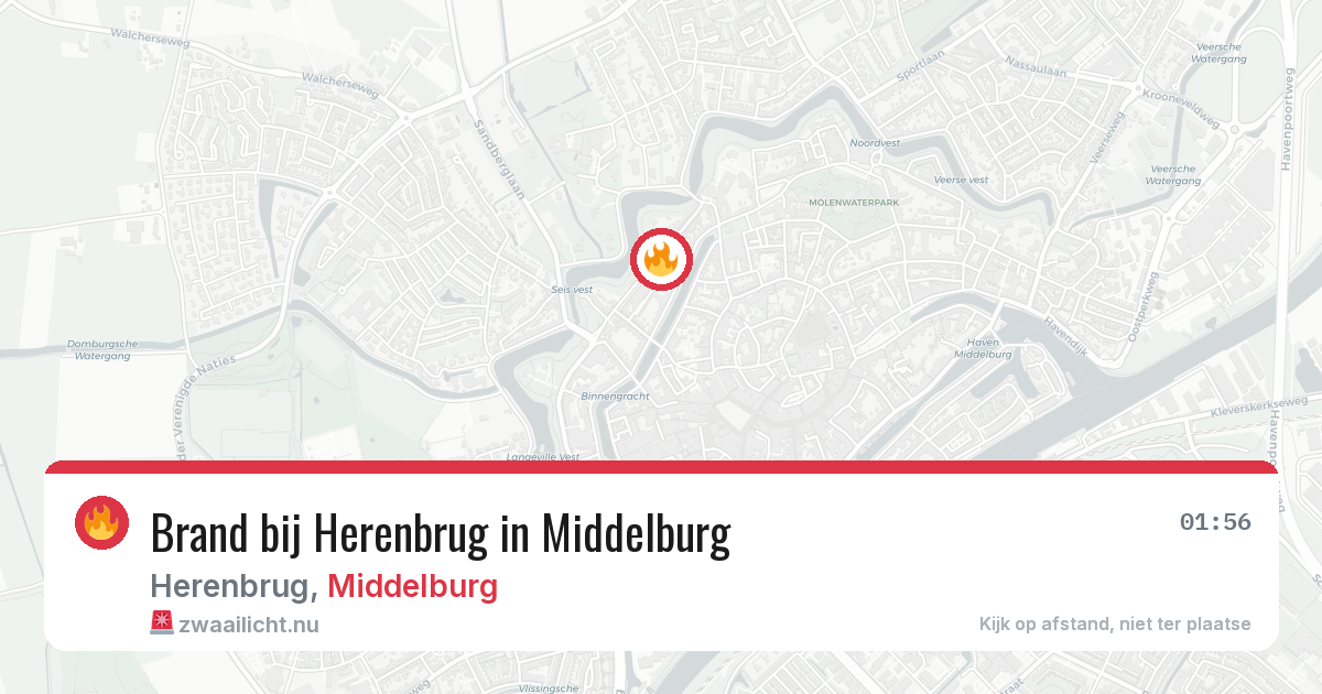 Brand bij Herenbrug in Middelburg — 17 jul 2026
