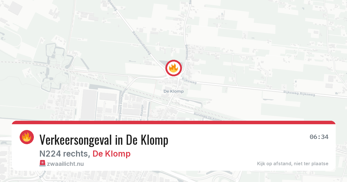 Verkeersongeval in De Klomp — 10 jul 2026