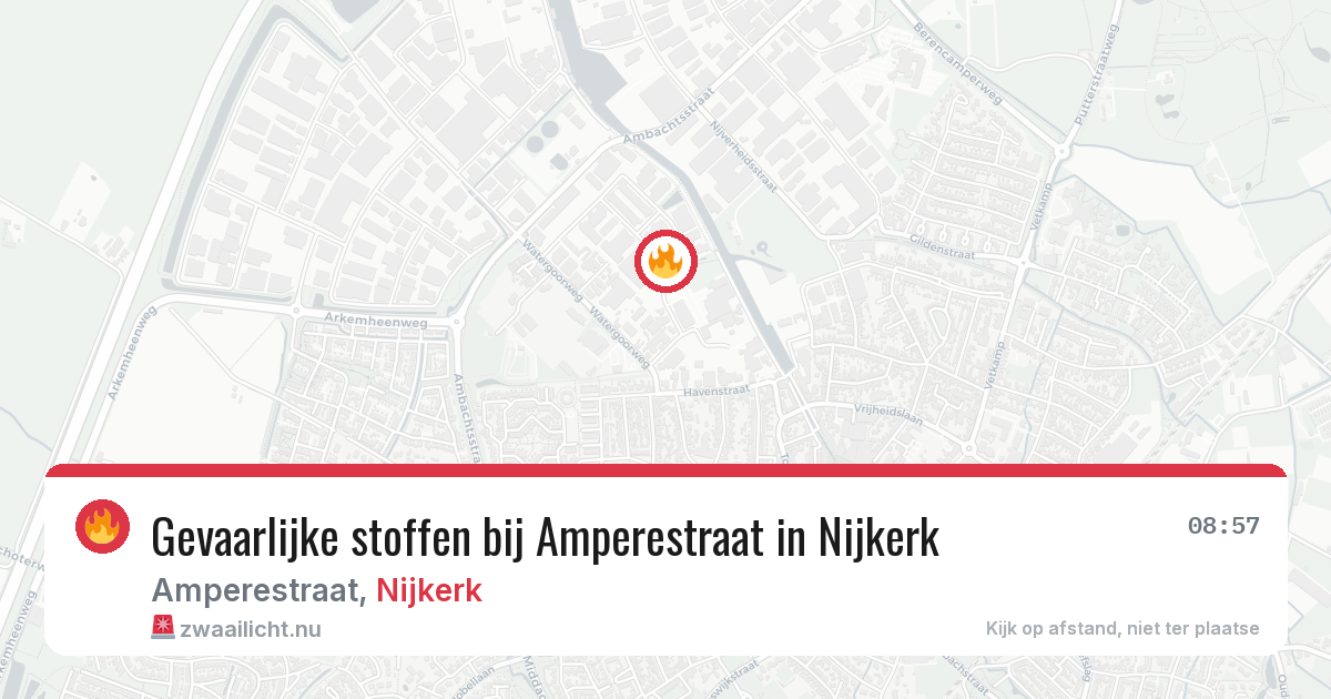 Gevaarlijke stoffen bij Amperestraat in Nijkerk — 1 jun 2026