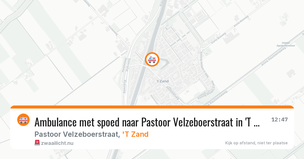Ambulance met spoed naar Pastoor Velzeboerstraat in 'T Zand — 23 jan 2026