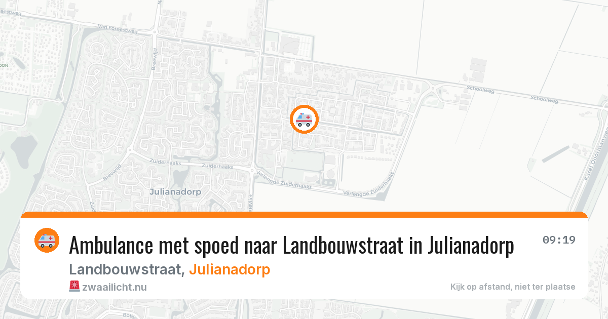 Ambulance met spoed naar Landbouwstraat in Julianadorp — 7 jul 2026