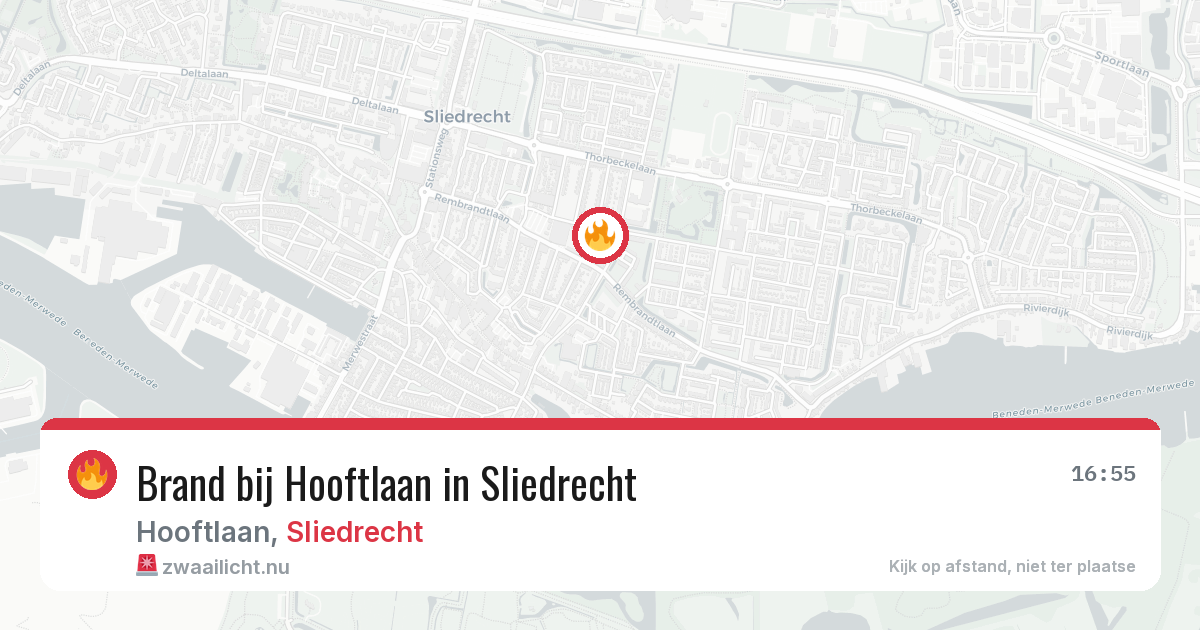 Brand bij Hooftlaan in Sliedrecht — 23 apr 2026