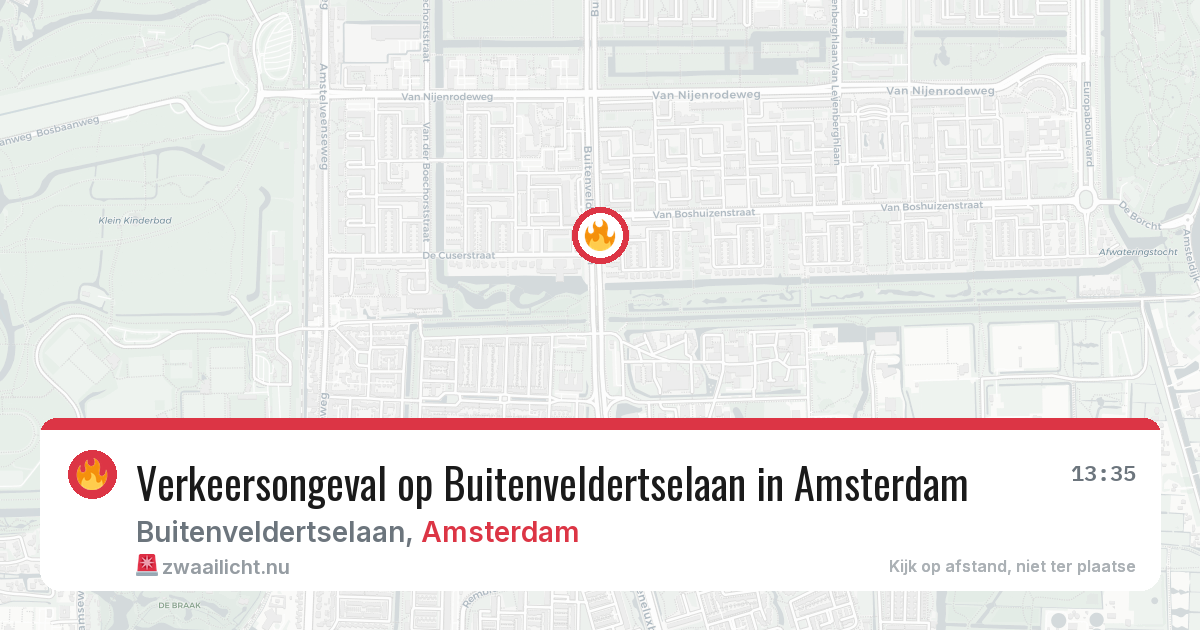Verkeersongeval op Buitenveldertselaan in Amsterdam — 21 jul 2026