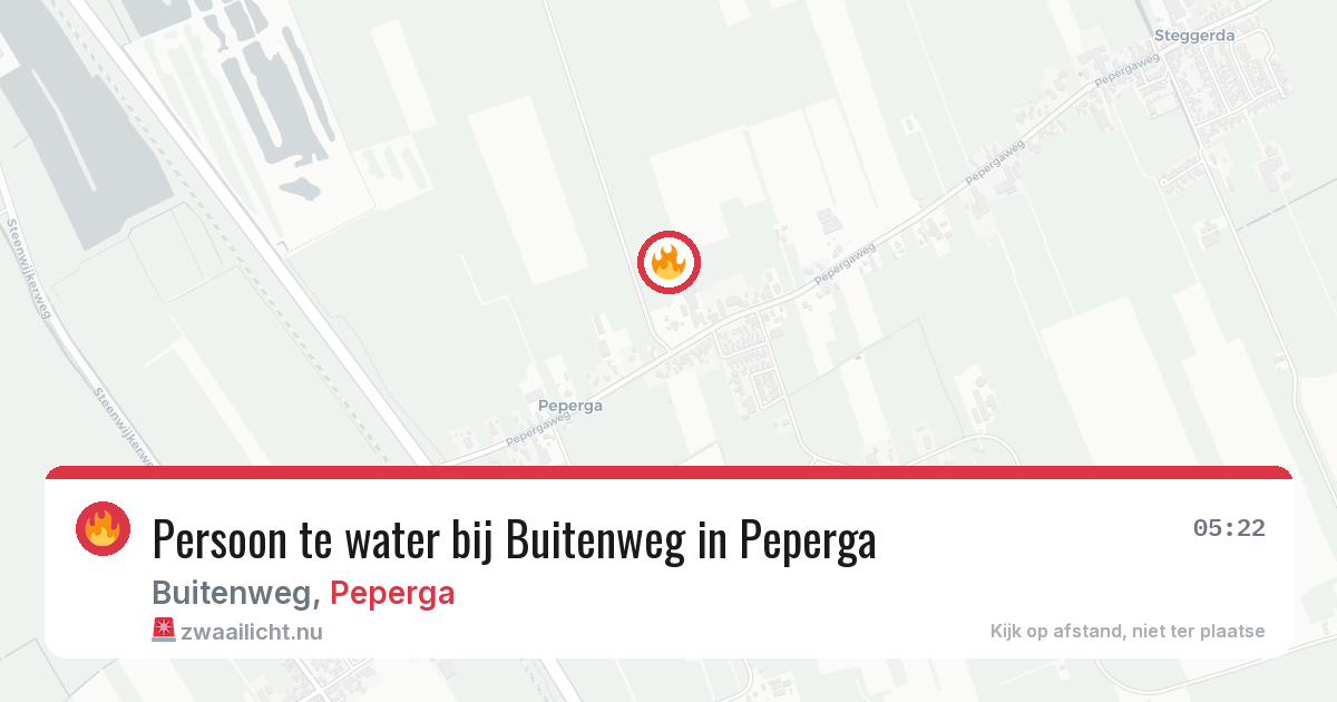 Persoon te water bij Buitenweg in Peperga — 24 mei 2026