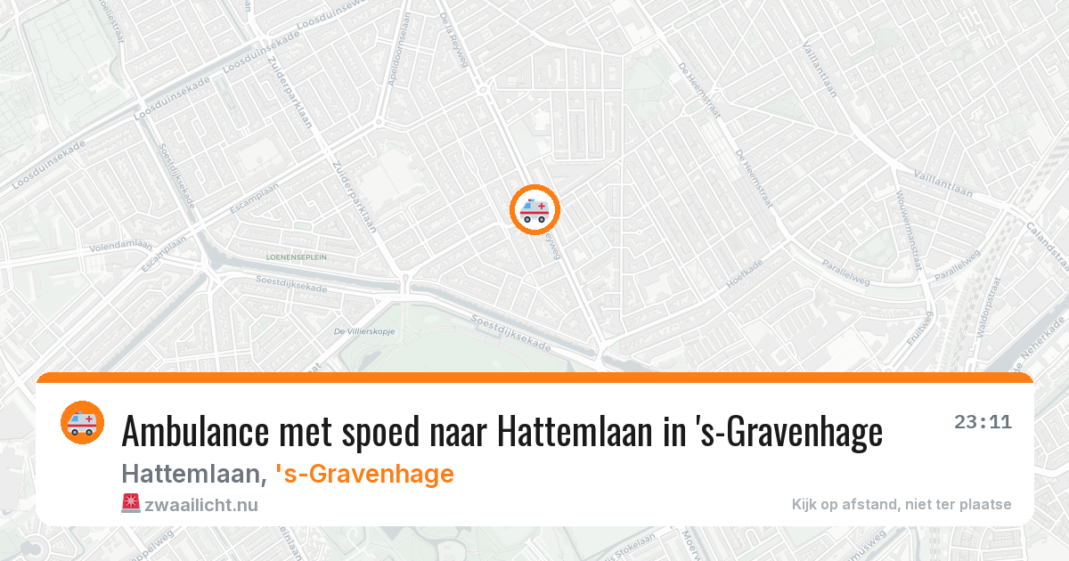 Ambulance met spoed naar Hattemlaan in 's-Gravenhage — 22 jul 2026