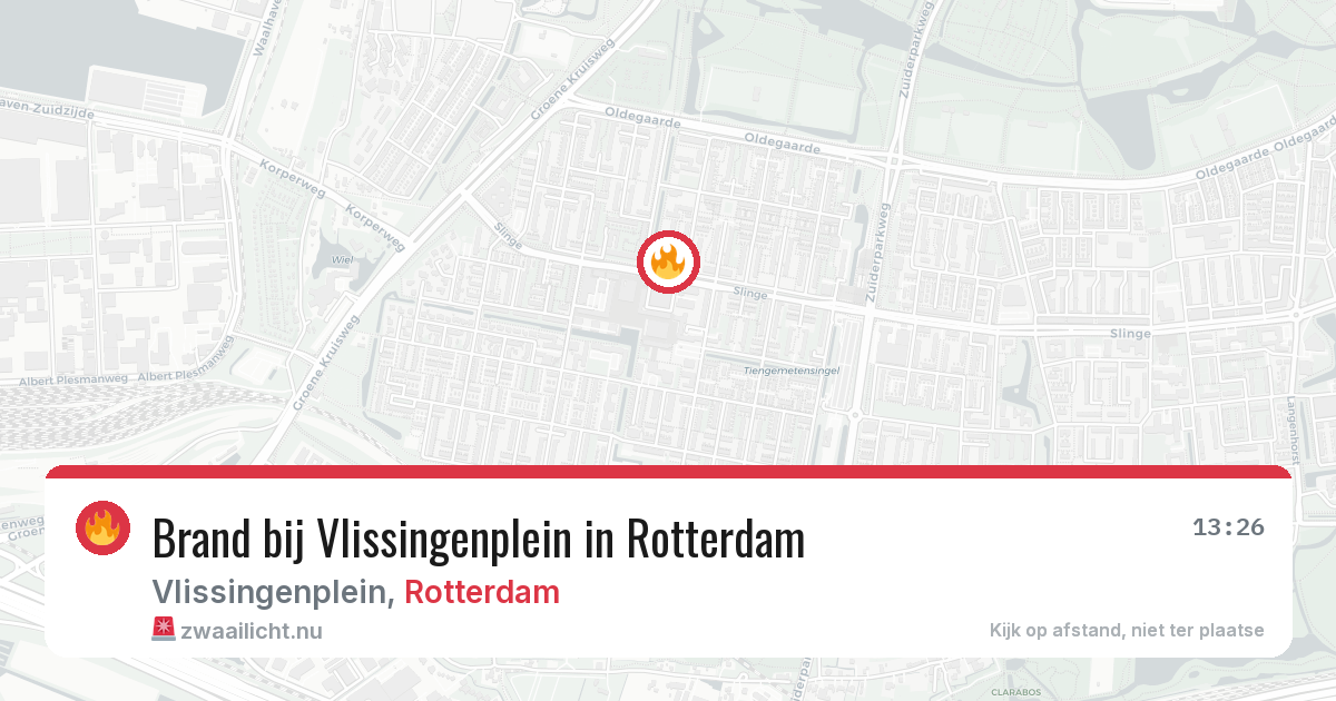 Brand bij Vlissingenplein in Rotterdam — 22 mrt 2026
