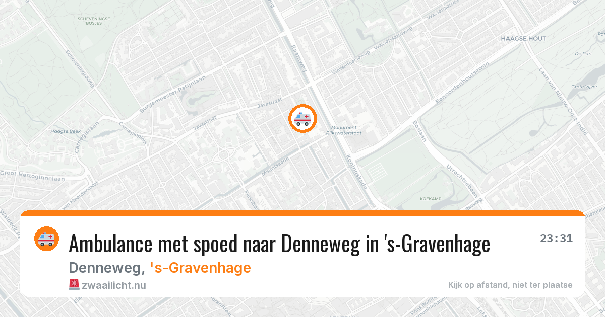 Ambulance met spoed naar Denneweg in 's-Gravenhage — 18 mrt 2026