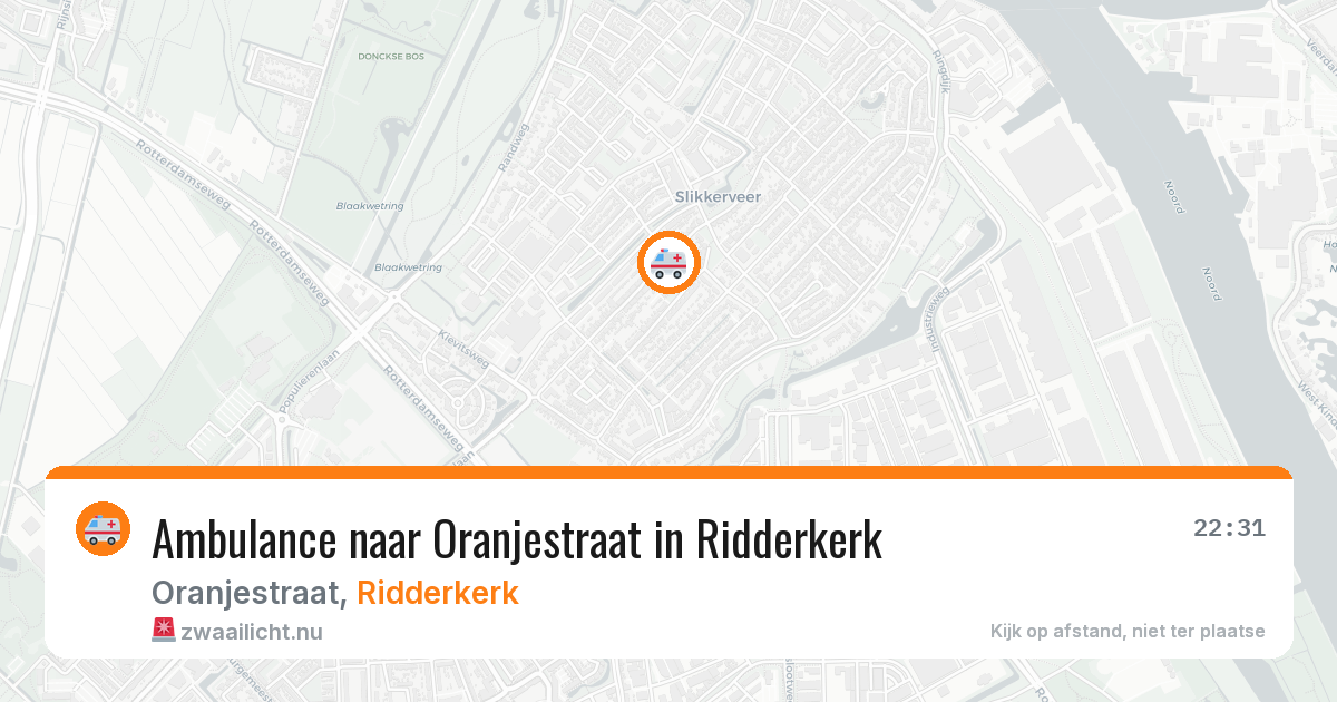 Ambulance naar Oranjestraat in Ridderkerk — 23 jul 2026