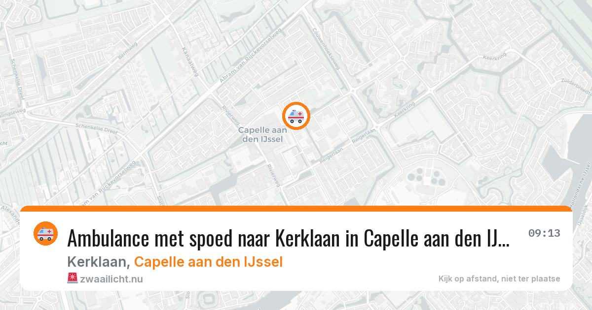 Ambulance met spoed naar Kerklaan in Capelle aan den IJssel — 18 mei 2026