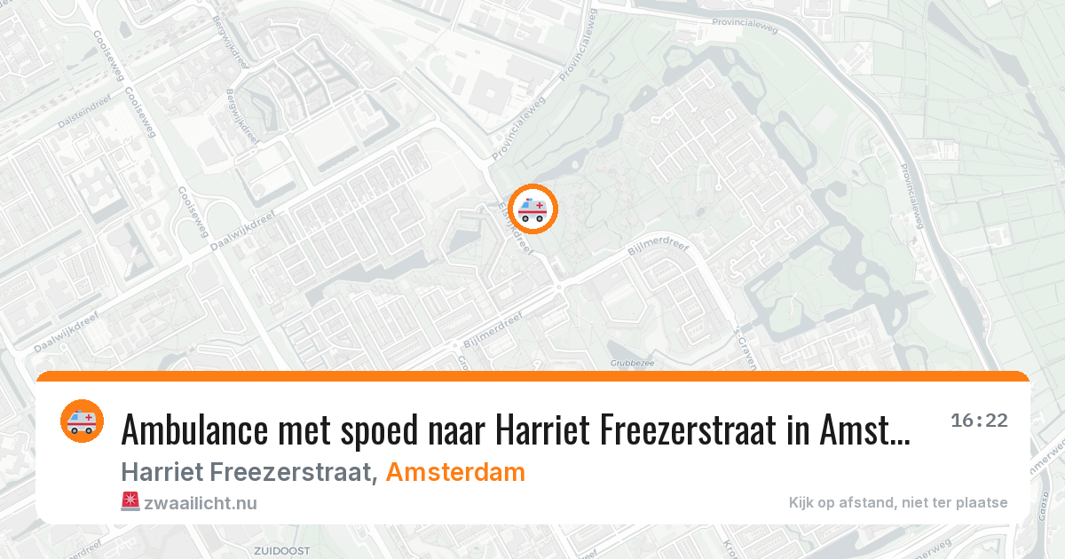 Ambulance met spoed naar Harriet Freezerstraat in Amsterdam — 23 jul 2026