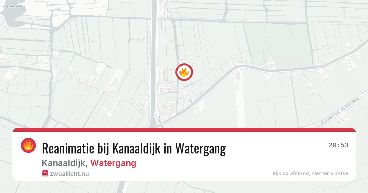 Reanimatie bij Kanaaldijk in Watergang — 19 jul 2026