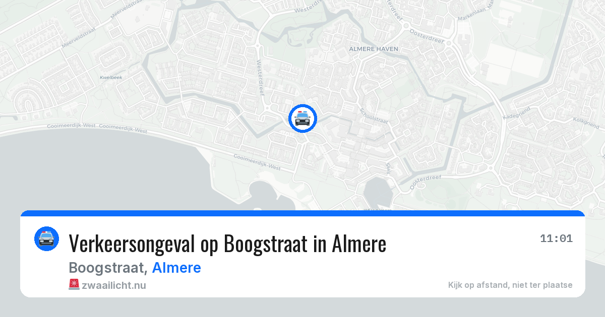 Verkeersongeval op Boogstraat in Almere — 25 jul 2026