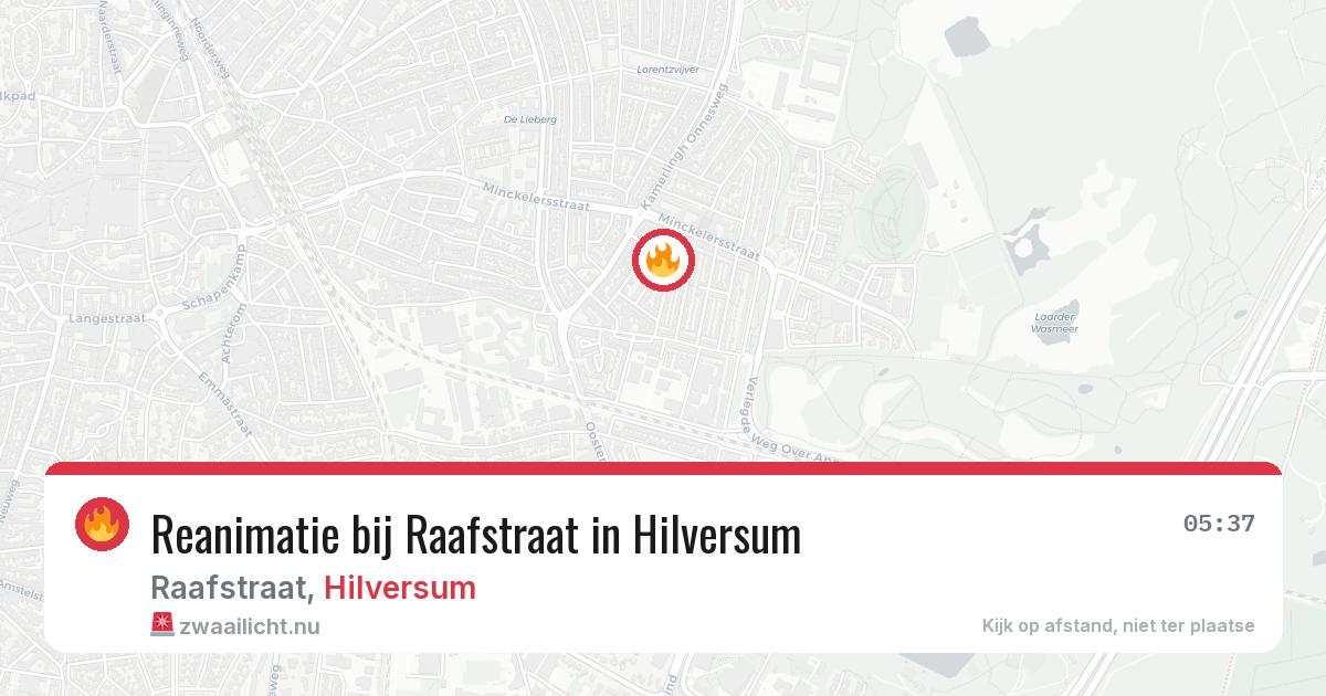 Reanimatie bij Raafstraat in Hilversum — 17 mrt 2026