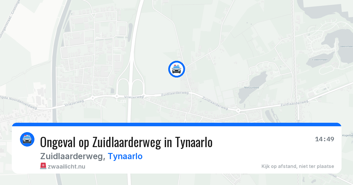 Ongeval op Zuidlaarderweg in Tynaarlo — 22 mrt 2026