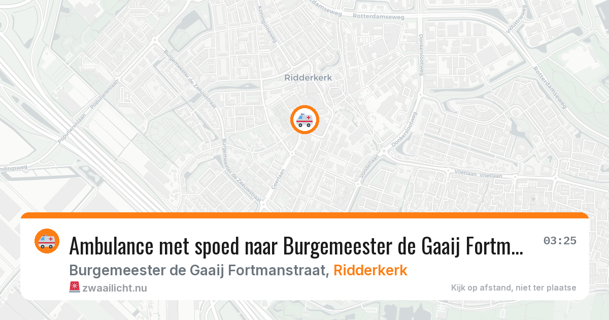 Ambulance met spoed naar Burgemeester de Gaaij Fortmanstraat in Ridderkerk — 14 jul 2026