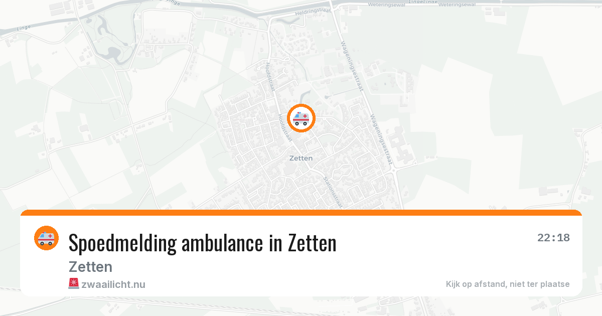 Spoedmelding ambulance in Zetten — 27 apr 2026