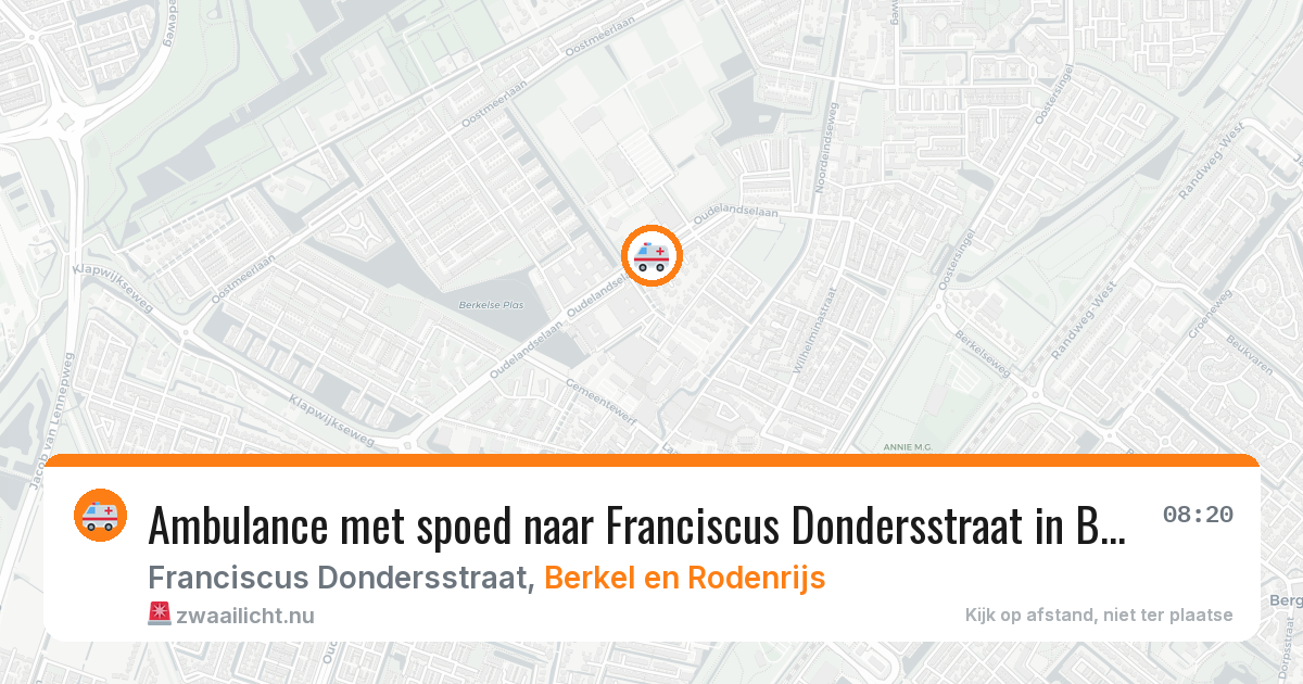 Ambulance met spoed naar Franciscus Dondersstraat in Berkel en Rodenrijs — 27 mrt 2026