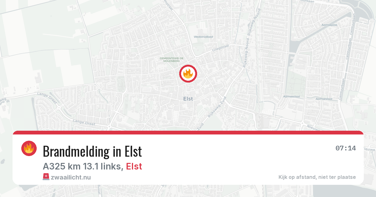 Brandmelding in Elst — 17 mei 2026