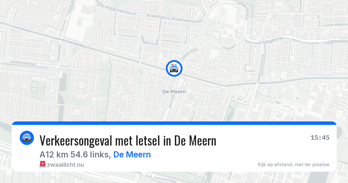 Verkeersongeval met letsel in De Meern — 24 jul 2026
