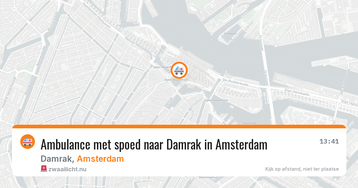 Ambulance met spoed naar Damrak in Amsterdam — 15 jul 2026