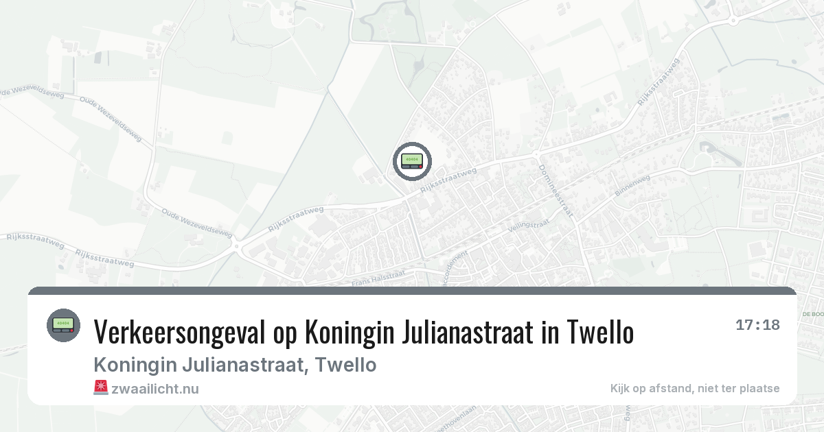 Verkeersongeval op Koningin Julianastraat in Twello — 8 jul 2026