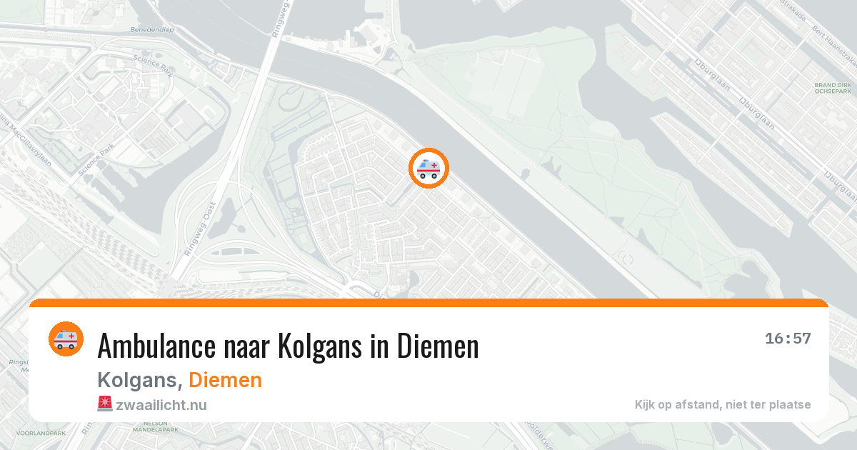 Ambulance naar Kolgans in Diemen — 22 mrt 2026