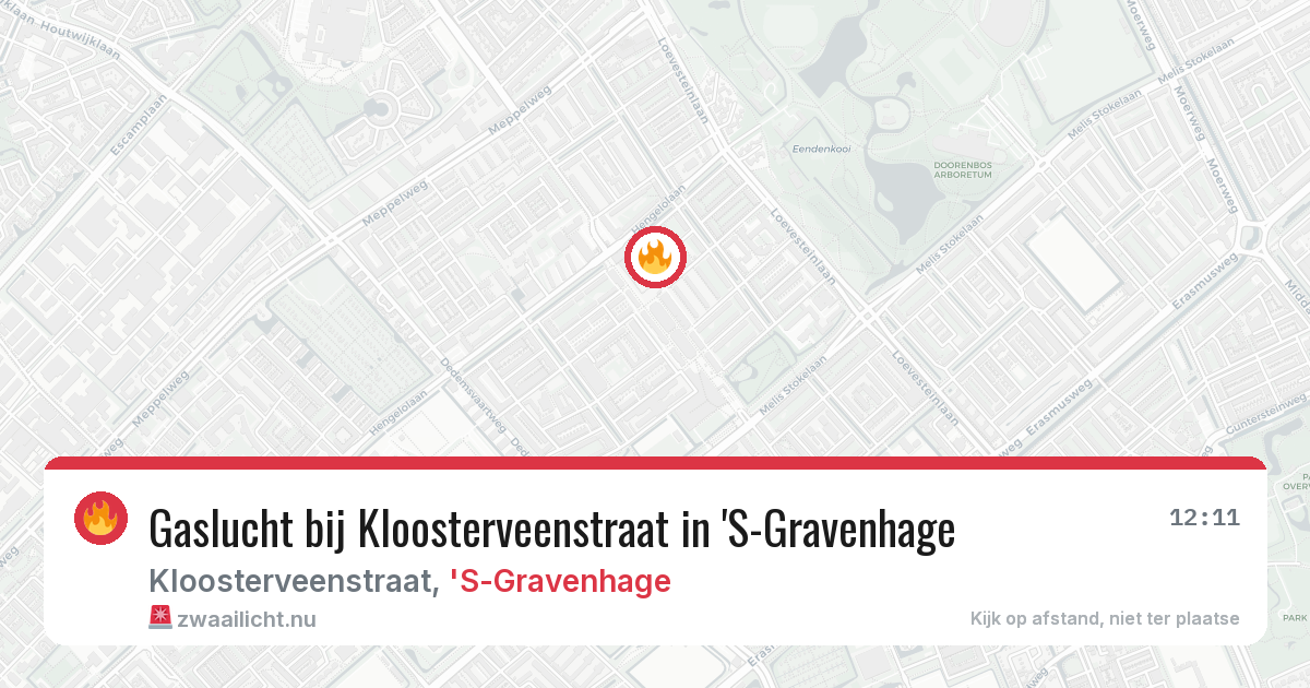 Gaslucht bij Kloosterveenstraat in 'S-Gravenhage — 15 jul 2026