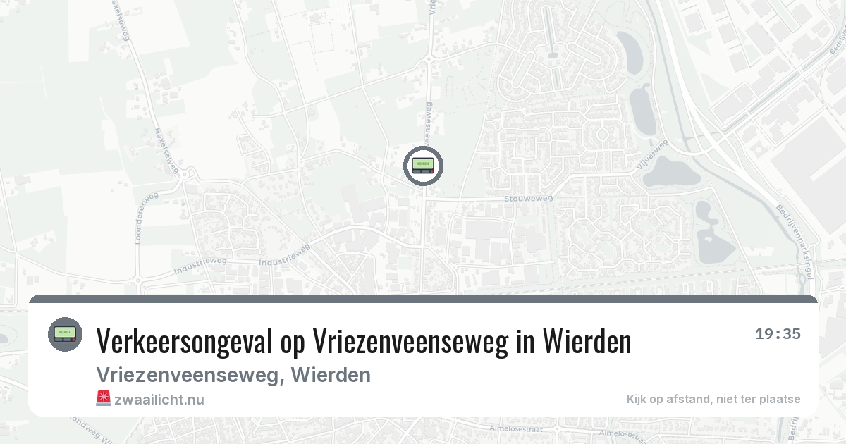 Verkeersongeval op Vriezenveenseweg in Wierden — 24 jul 2026