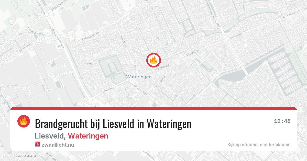 Brandgerucht bij Liesveld in Wateringen — 14 mei 2026