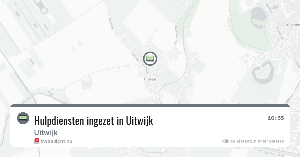Hulpdiensten ingezet in Uitwijk — 15 mei 2026 | 🚨 Zwaailicht.nu