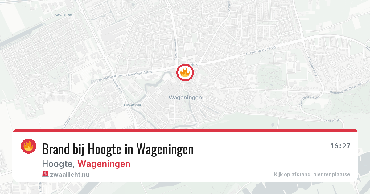Brand bij Hoogte in Wageningen — 27 mei 2026