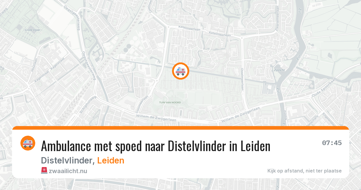 Ambulance met spoed naar Distelvlinder in Leiden — 25 jul 2026
