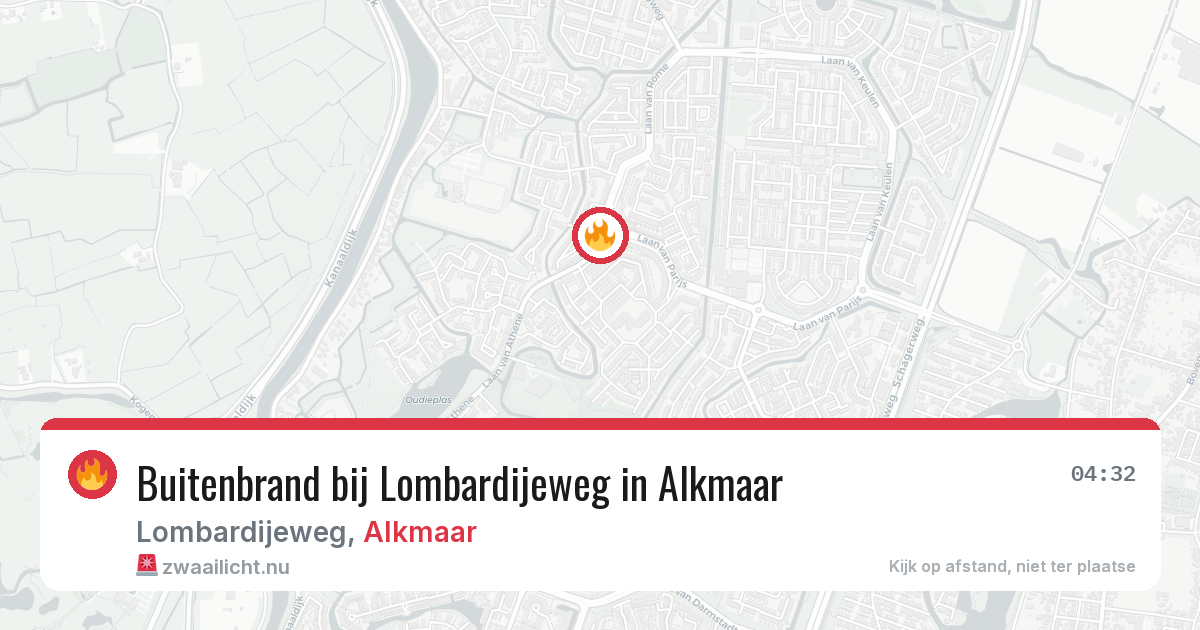Buitenbrand bij Lombardijeweg in Alkmaar — 17 mei 2026