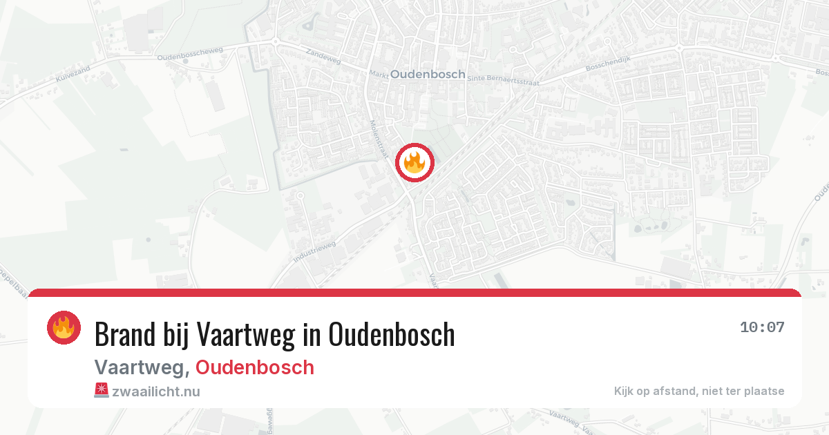 Brand bij Vaartweg in Oudenbosch — 17 mrt 2026