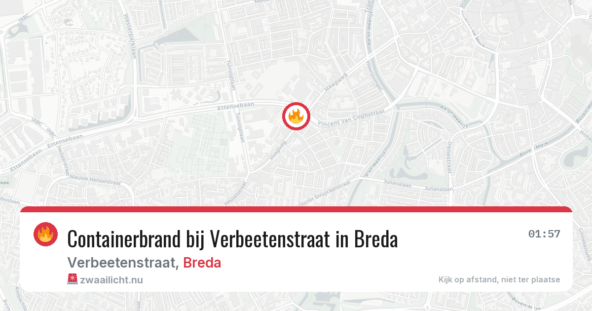 Containerbrand bij Verbeetenstraat in Breda — 1 jun 2026