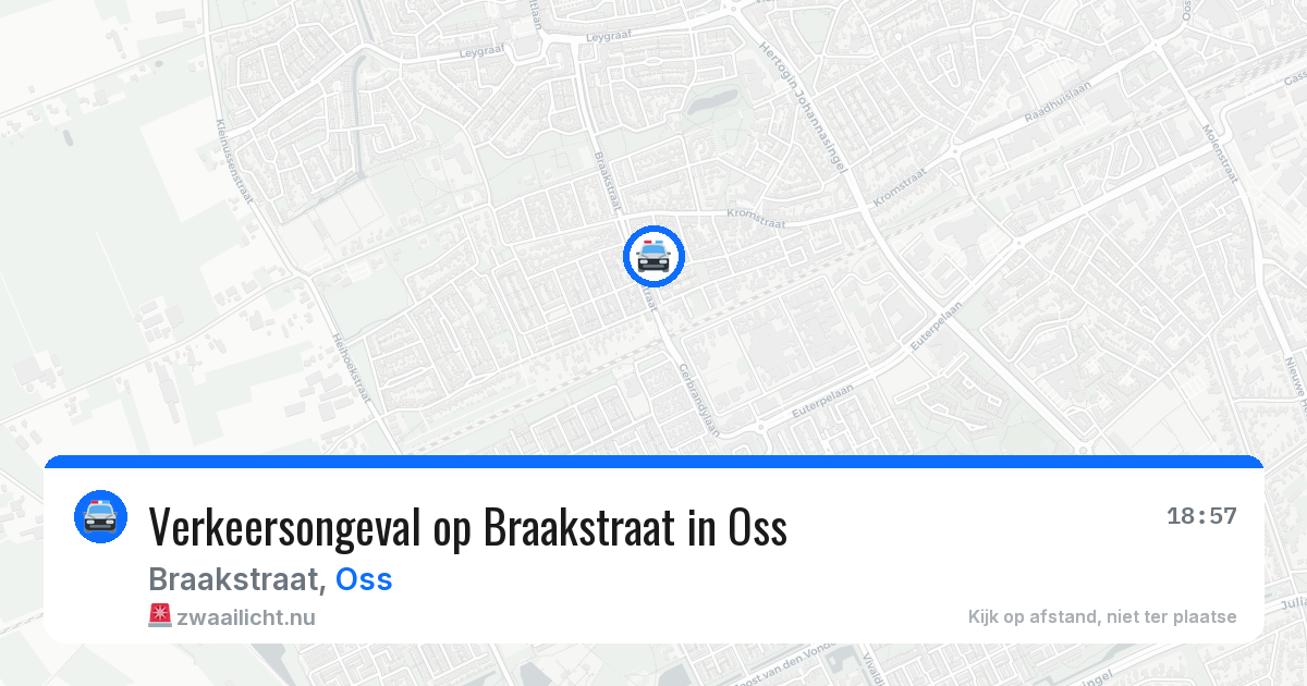 Verkeersongeval op Braakstraat in Oss — 21 jul 2026