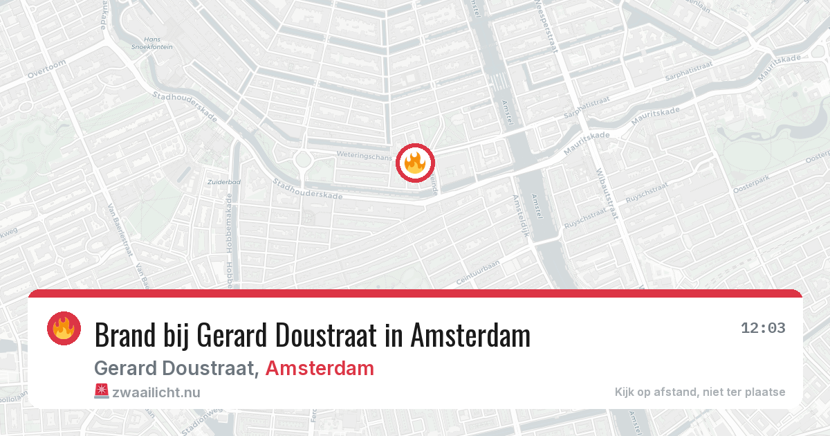 Brand bij Gerard Doustraat in Amsterdam — 31 mrt 2026