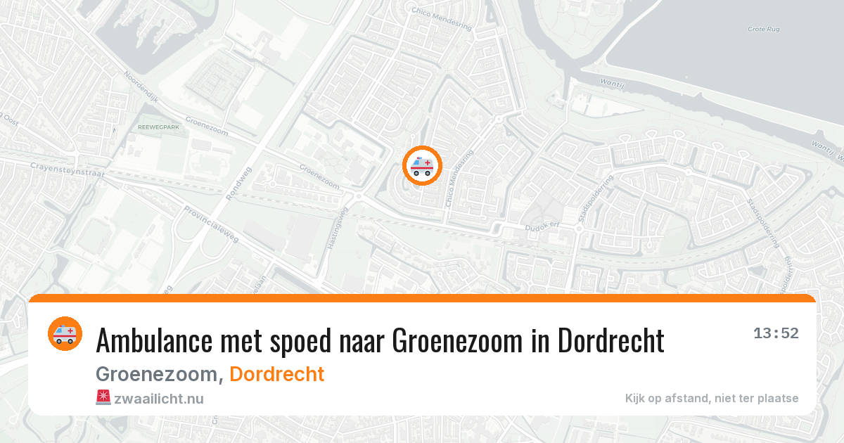 Ambulance met spoed naar Groenezoom in Dordrecht — 18 mrt 2026