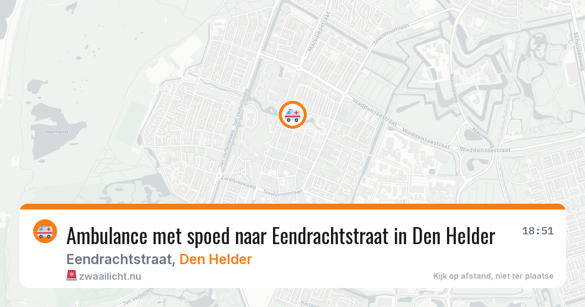 Ambulance met spoed naar Eendrachtstraat in Den Helder — 1 jun 2026