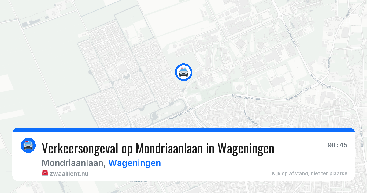 Verkeersongeval op Mondriaanlaan in Wageningen — 20 jul 2026