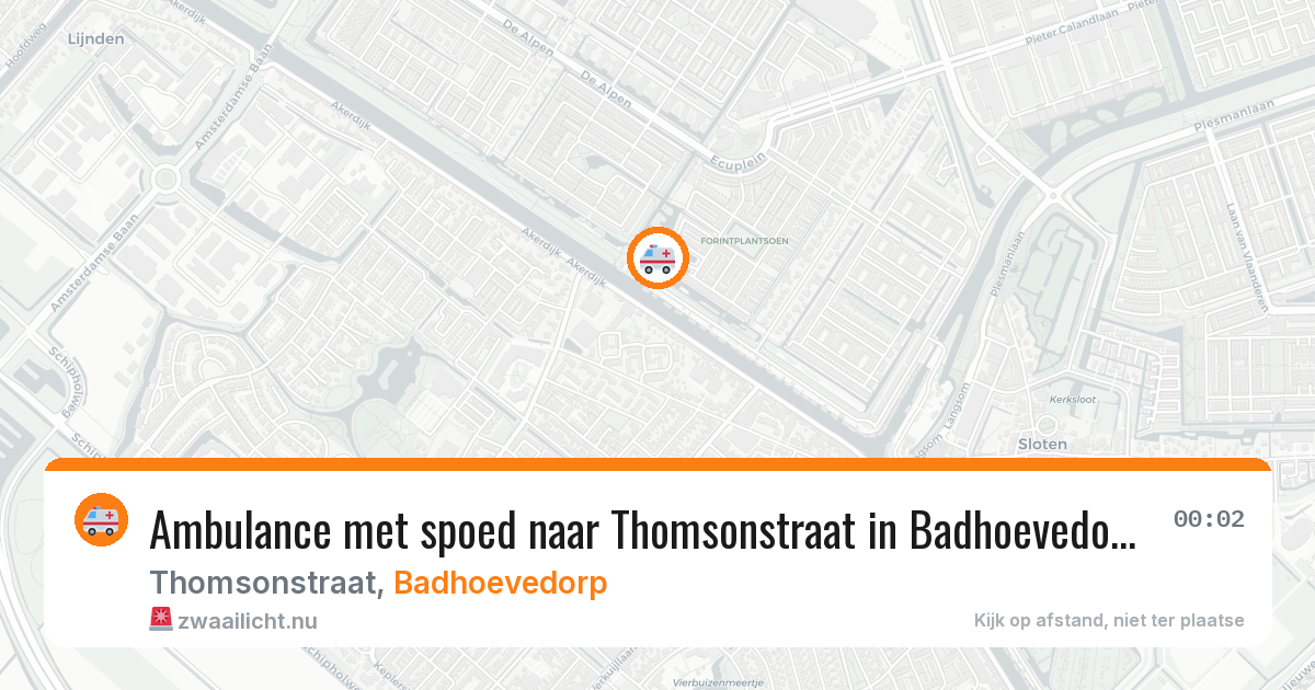 Ambulance met spoed naar Thomsonstraat in Badhoevedorp — 24 mei 2026