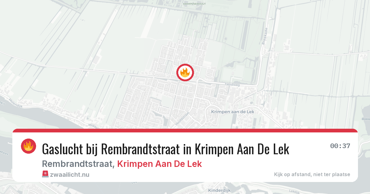 Gaslucht bij Rembrandtstraat in Krimpen Aan De Lek — 19 jul 2026