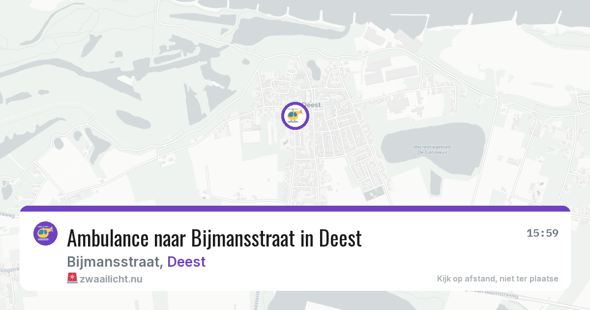 Ambulance naar Bijmansstraat in Deest — 20 jul 2026