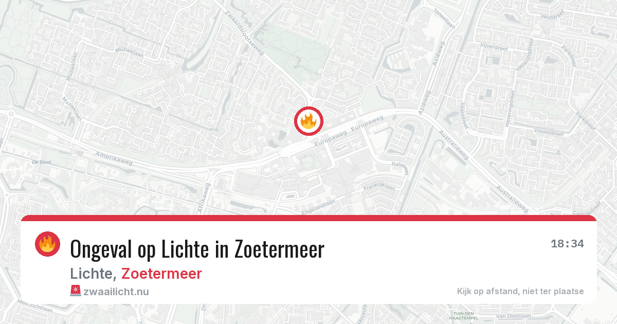 Ongeval op Lichte in Zoetermeer — 24 jul 2026