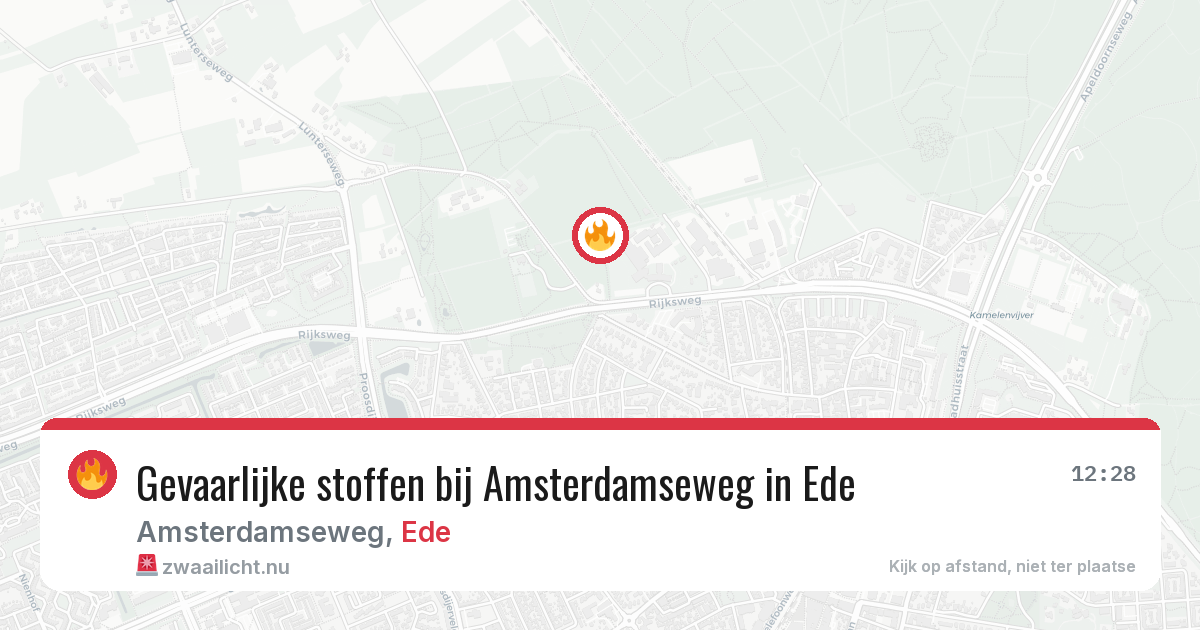 Gevaarlijke stoffen bij Amsterdamseweg in Ede — 1 jun 2026