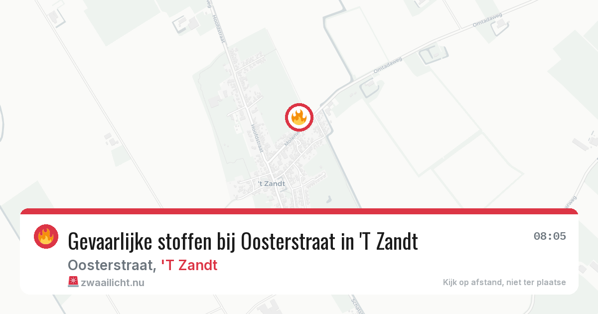 Gevaarlijke stoffen bij Oosterstraat in 'T Zandt — 13 feb 2026