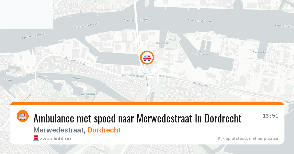 Ambulance met spoed naar Merwedestraat in Dordrecht — 10 jul 2026