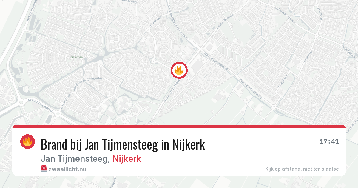 Brand bij Jan Tijmensteeg in Nijkerk — 22 apr 2026